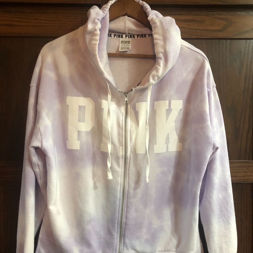 Pink brand - zip hoodie - lilac tie-dye